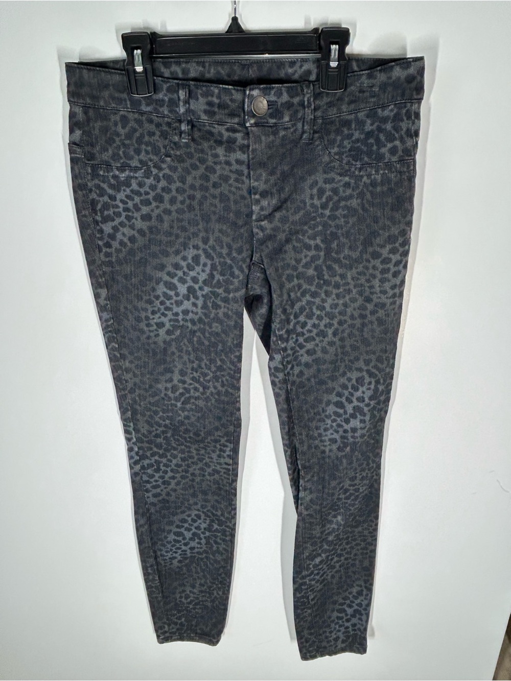 Vintage Y2K Victoria's Secret London Jean Gray Leopard Skinny Jeans 8.
